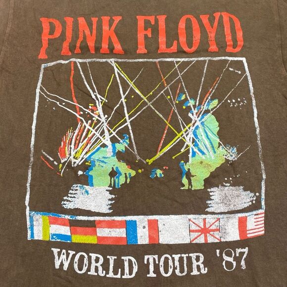 Pink Floyd Brown Acid Wash World Tour '87 Tee N0354 - Picture 1 of 6